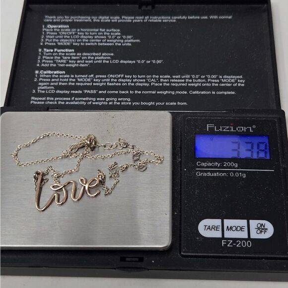 DYADEMA 925 Sterling Silver "Love" Necklace - Picture 7 of 10